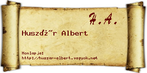 Huszár Albert névjegykártya