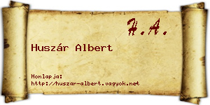 Huszár Albert névjegykártya