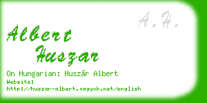 albert huszar business card